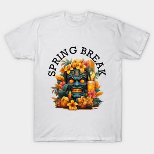 Tiki Tropical Vacation - Spring Break (Black Lettering) T-Shirt